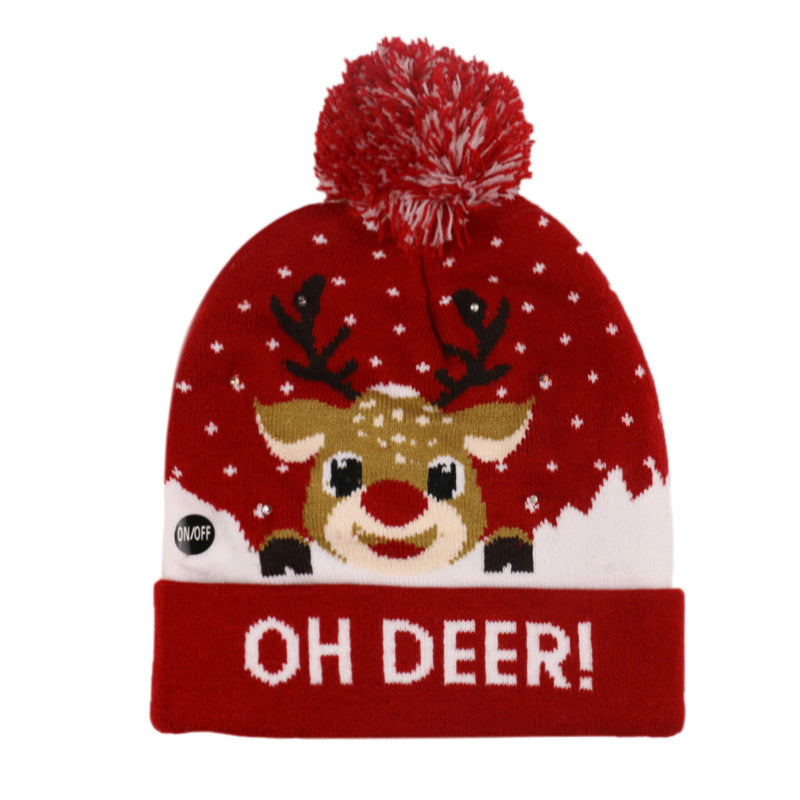 Festliches LED-Weihnachtsset aus Mütze und Schal – Leucht-Strickkollektion