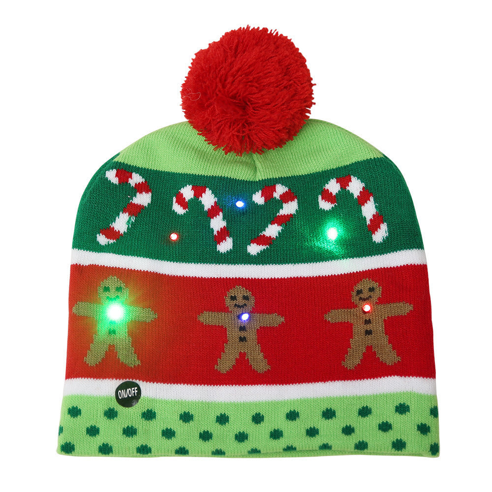 Festliches LED-Weihnachtsset aus Mütze und Schal – Leucht-Strickkollektion