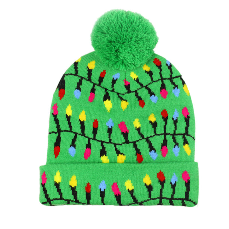 Festliches LED-Weihnachtsset aus Mütze und Schal – Leucht-Strickkollektion